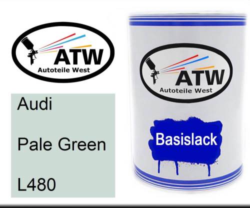 Audi, Pale Green, L480: 500ml Lackdose, von ATW Autoteile West.